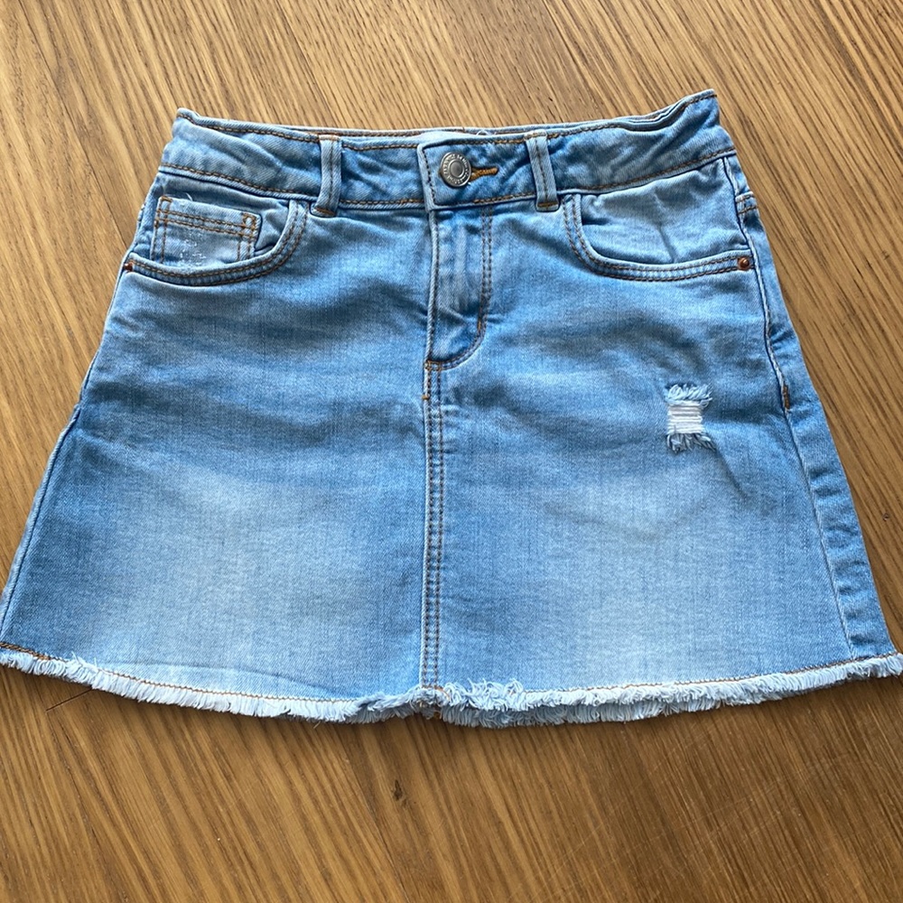 Zara Kids Girl Blue Cotton Denim Skirt Size 7